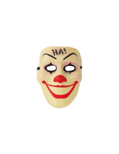 Maschera Pagliaccio "Ha!" in PVC, Accessorio Divertente per Halloween