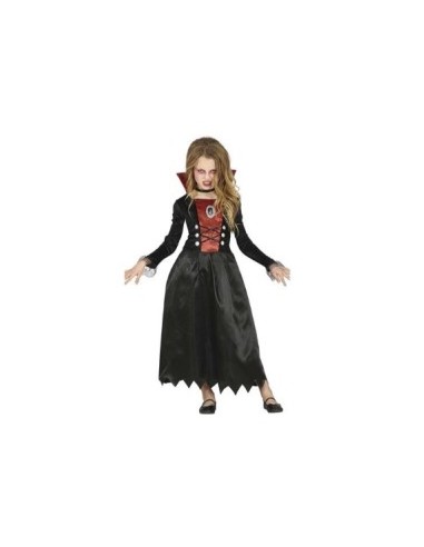 Costume Vampira, Abito, Taglia 5-6 Anni, Tema Halloween