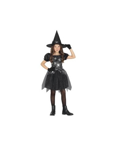 Costume Silver Witch, Sombrero e Abito, taglia 3-4 anni Tema Streghe, Halloween