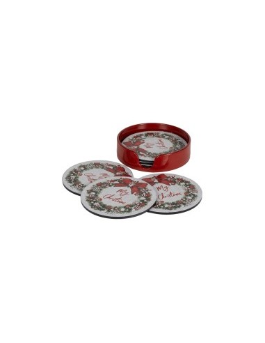 SET 6 SOTTOBICCHIERI 138426 GHIRLANDA 10CM PVC