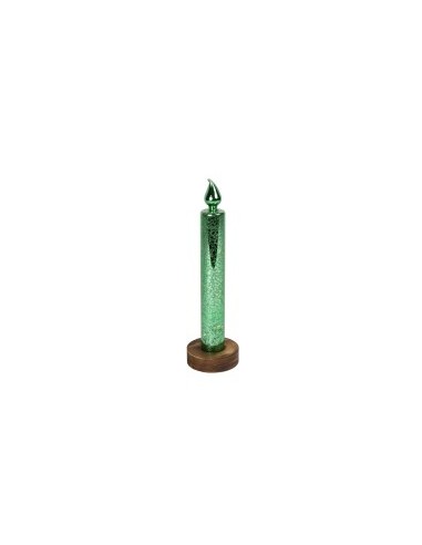 CANDELA LED 139655 VERDE CON BASE VETRO H30CM