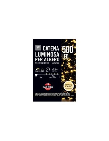 Serie Luminosa - 500 LED Bianco Caldo da Esterno - La Magia di Natale a Casa Tua