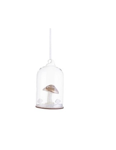 PENDENTE 0974875 CLOCHE FUNGO 7X12CM BIANCO/ORO