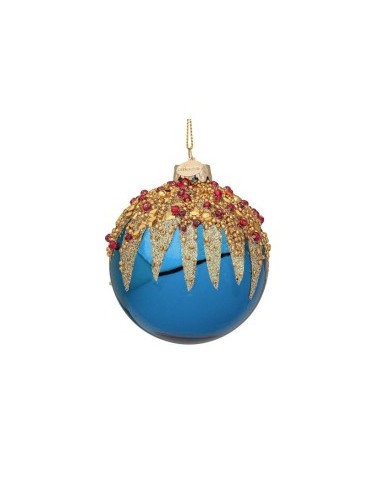 SFERA 0976300 VETRO FIREWORK 8CM BLU ELETTRICO