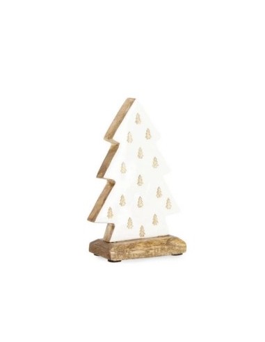 ALBERO PINO 0974944 RAYANE H17CM LEGNO BIANCO/ORO