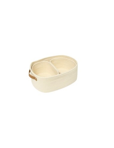 CESTINO 204911A 2 MIS POLIESTERE CREMA 35X25X12CM