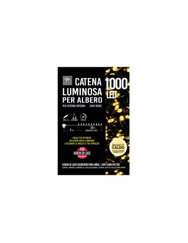 SERIE LUMINOSA 1000LED BIANCO CALDO DA ESTERNO