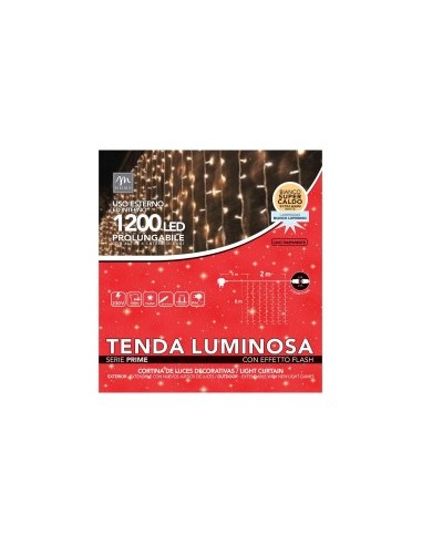 TENDA LUMINOSA 1200LED BIANCO SUPERCALDO DA ESTERNO 2X6MT