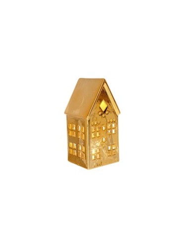 CASETTA 0523078 DICKENS ORO CON LED 8X8X17CM