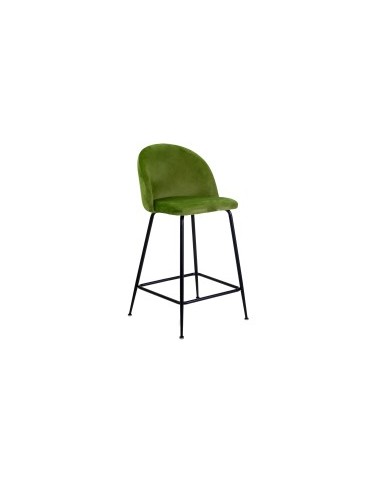 SGABELLO 281094 SAMMI VELLUTO VERDE GAMBE NERE 44X48X91CM