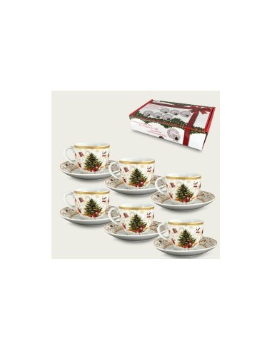 SET 6 TAZZE 58262 CON PIATTO CHRISTMAS TREE