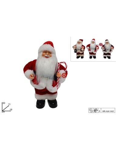 BABBO NATALE 246635 30CM CON MUSIA E MOVIMENTO ASSORTITO