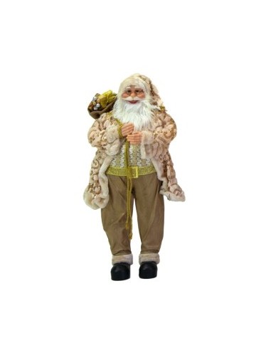 BABBO NATALE 637698 H90CM TESSUTO BIANCO/ORO