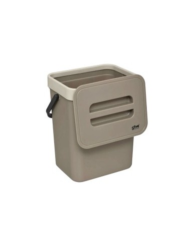 Bidone per il compost 5 litri in plastica color talpa, dimensioni L. 24,5 x P. 18,7 x H. 14,5 cm, leggero, ecologico, pratico