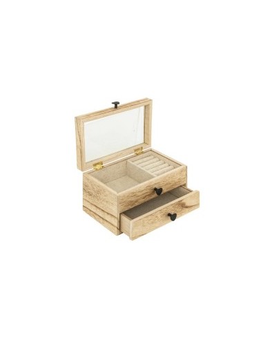 Portagioie Paulownia Beige 20x11x12 cm, Elegante e Pratico Organizer