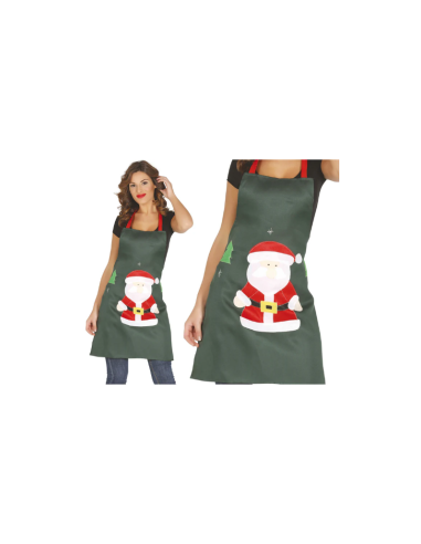 COSTUME NATALIZIO GREMBIULE VERDE DECORO BABBO NATALE