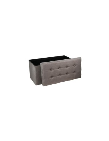 Pouf Lysandre Grigio 76x38x38 cm in MDF, Comodità e Design Elegante