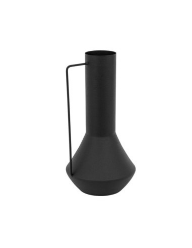 Vaso Sylvain in metallo nero H35cm, vaso decorativo, vaso per piante, vaso elegante, vaso moderno in metallo