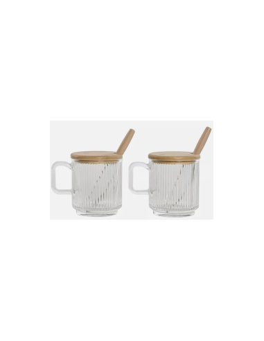 SET 2 ZUCCHERIERE 212547 VETRO/BAMBOO 350ML