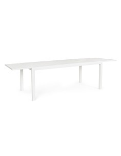 Tavolo Hilde Bianco, alluminio verniciato,  gambe da assemblare, tavolo allungabile 200/300x100 cm