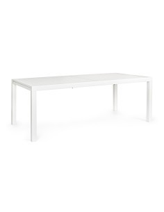 Tavolo Hilde Bianco, alluminio verniciato,  gambe da assemblare, tavolo allungabile 200/300x100 cm