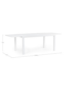 Tavolo alluminio Hilde 160-240x90 bianco, tavolo allungabile, tavolo  moderno