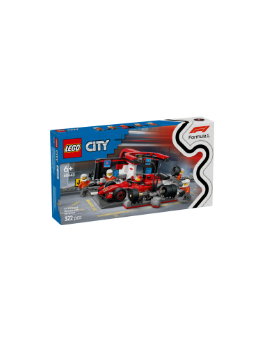 CITY 60443 PITSTOP E MECCANICI CON MONOPOSTO FERRARI F1